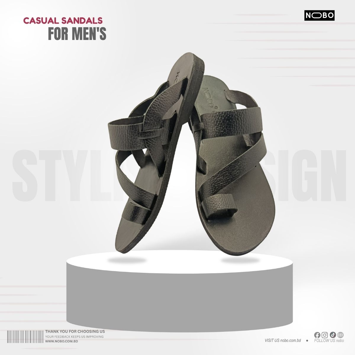 Leather Stylish Casual Sandals NB-01